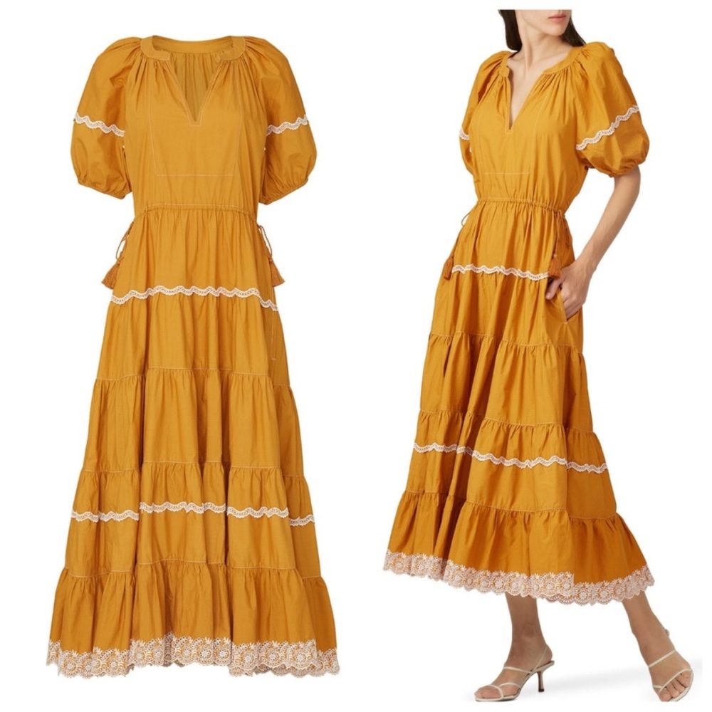 Ulla Johnson - Claribel Dress - Women - Cotton/Polyester - 2 - Yellow - Picture 4 of 8